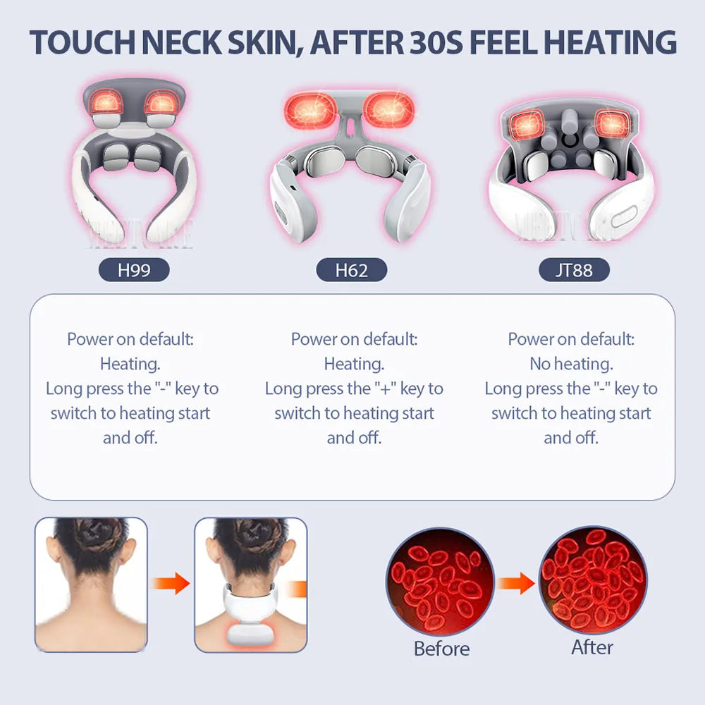 Electric TENS Neck Massager With Heat – Cervical Relief